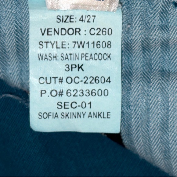 Lucky Brand Sofia Skinny Ankle Jeans Teal Blue Size 4 Mid Rise Stretch - Picture 7 of 8